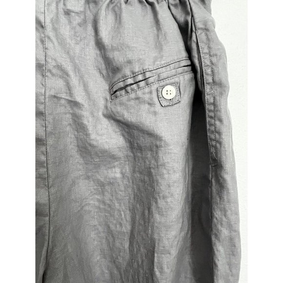 Vintage Chaus Linen High Waist Pleated Neutral Trouser Pants Gray 90s Size 10P - Picture 5 of 8